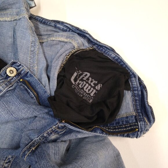 Axe & Crown Slim Straight Jeans Scratchy Seven-Pockets Vintage Wash Tag: W42 L32 - Picture 5 of 13